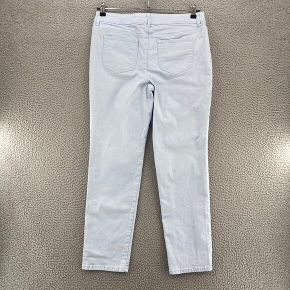 Chicos Jeans Womens 1 US 8 Light Blue Tapered Leg Stretch Denim Everyday Casual - Picture 3 of 12